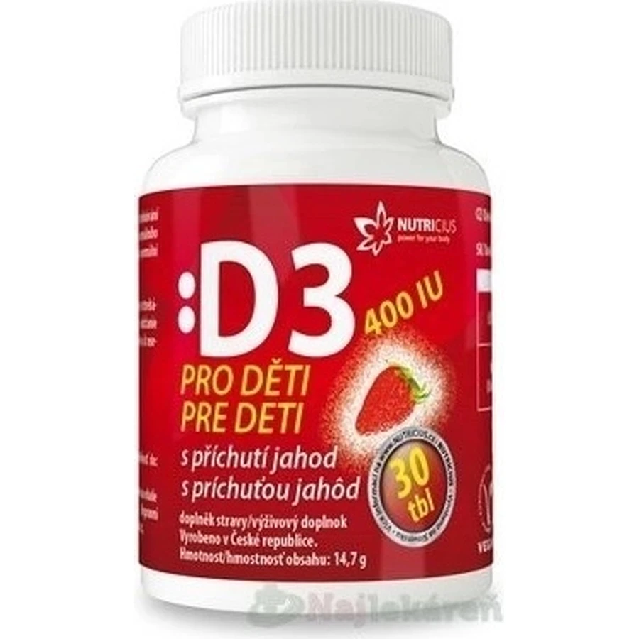 NUTRICIUS Витамин D3 для детей 400 МЕ 1×30 шт, витамины: цены и характеристики