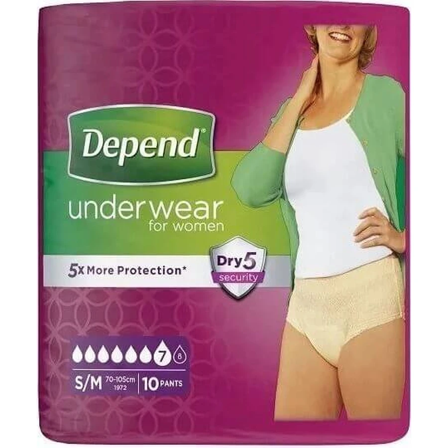 DEPEND NORMAL S/M для жінок 1×10 шт, еластичні трусики: ціни та характеристики