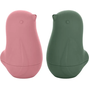 Petite&Mars Силиконовые игрушки для ванны - Влюбленные птички Rose Green 6м+