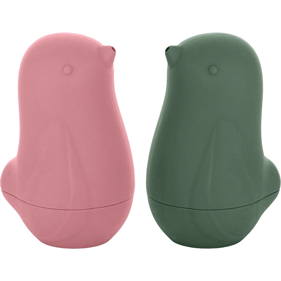 Petite&Mars Силиконовые игрушки для ванны - Влюбленные птички Rose Green 6м+: цены и характеристики