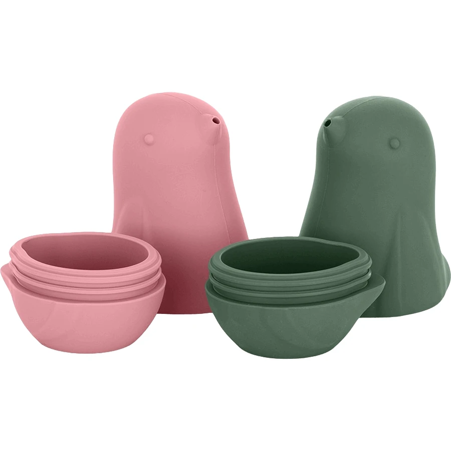Petite&Mars Силиконовые игрушки для ванны - Влюбленные птички Rose Green 6м+: цены и характеристики