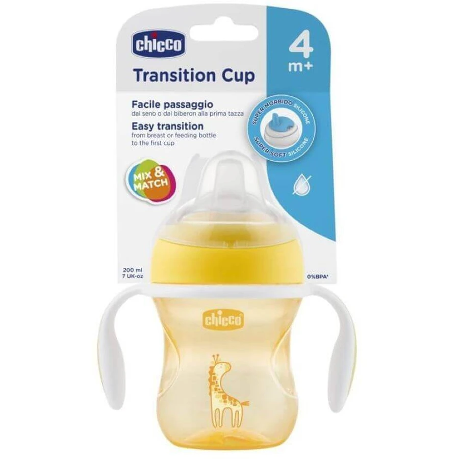 Chicco Переходная чашка с ручками, итальянская, 4м+ 200 мл: цены и характеристики