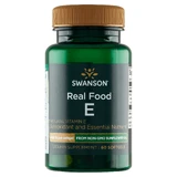 Swanson Real Food E, натуральный витамин Е 400 МЕ, 60 капсул