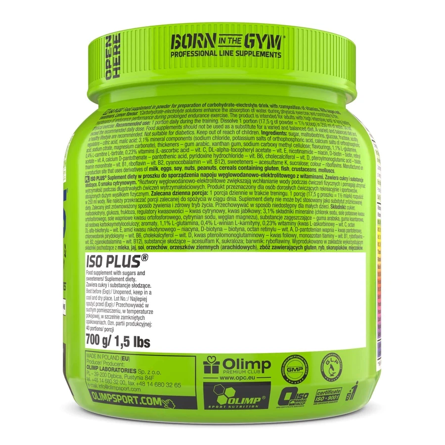 Olimp Iso Plus + L-Carnitine, со вкусом лимона, 700 г: цены и характеристики