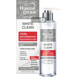 Гель для вмивання Біокон White Clean Hirudo Derm White Line відбілюючий, 180 мл