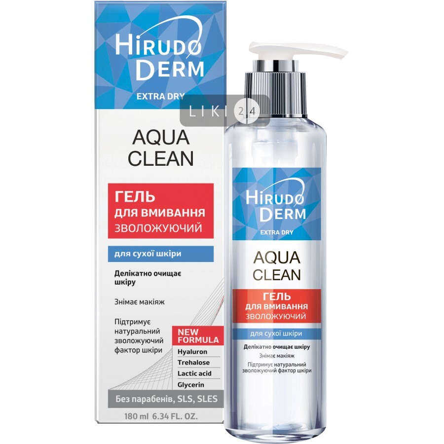 Гель для умывания Биокон Aqua Clean Hirudo Derm Extra Dry увлажняющий, 180 мл отзывы