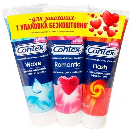 Интимный гель-смазка Contex 30 мл Wave + Romantic + Flash