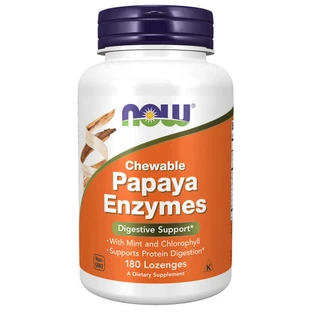 Now Foods Фермент папайї, папаїн, 180 пастилок
