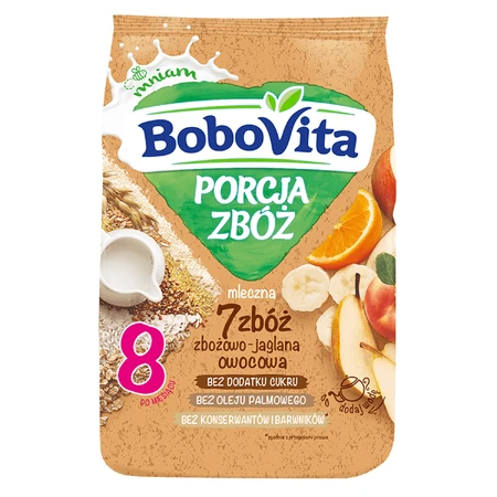 Сухая молочная каша BoboVita 7 злаков с фруктами, без сахара, после 8 месяцев, 210 г: цены и характеристики