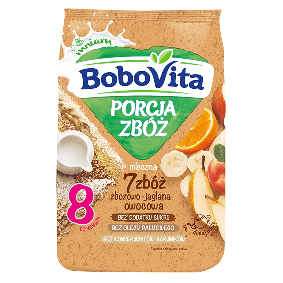 Сухая молочная каша BoboVita 7 злаков с фруктами, без сахара, после 8 месяцев, 210 г: цены и характеристики
