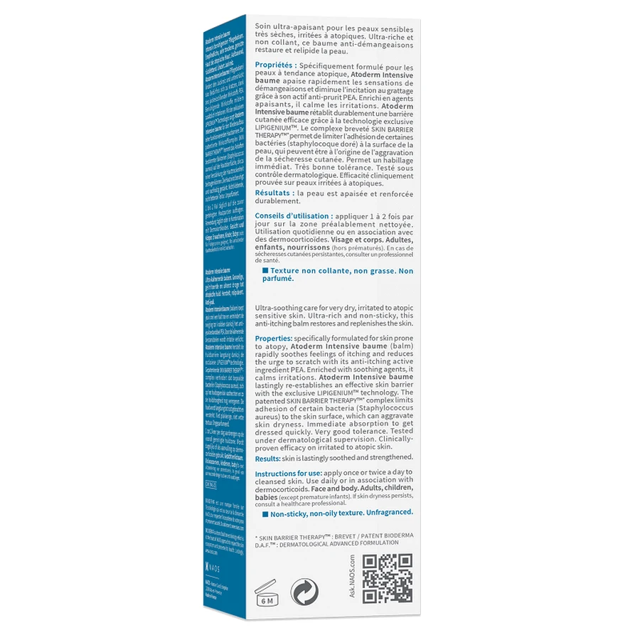 Бальзам для тела Bioderma Atoderm интенсивный успокаивающий, с рождения, 75 мл: цены и характеристики