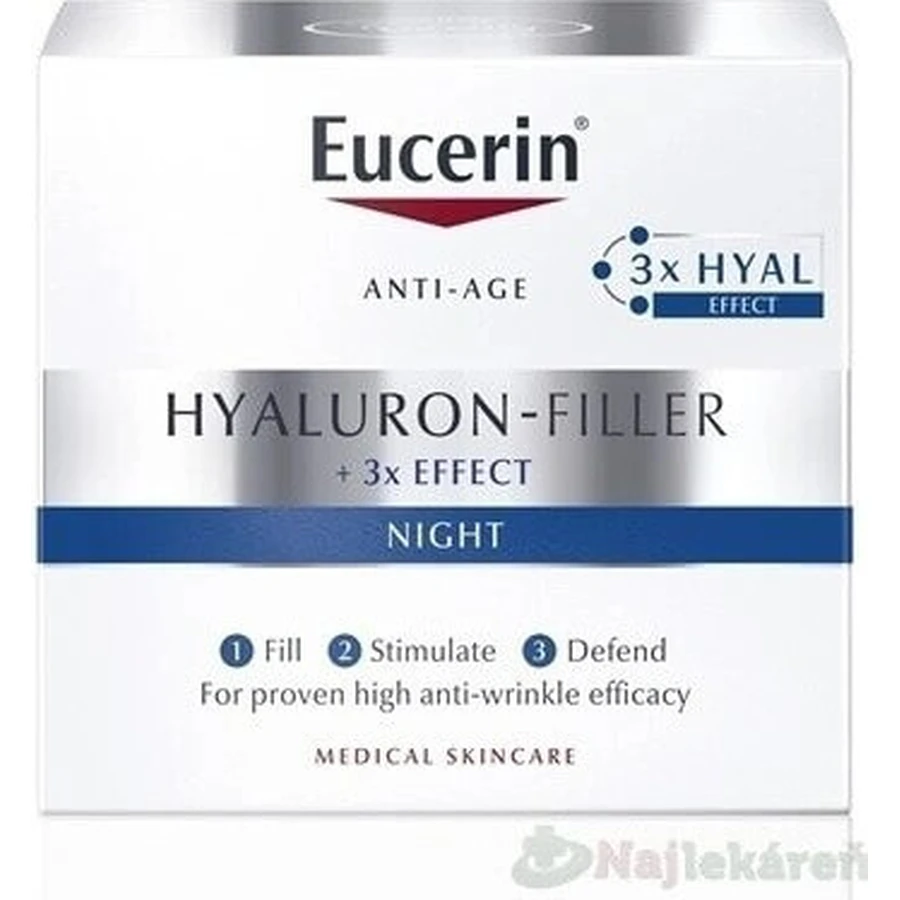 Eucerin HYALURON-FILLER+3xEFFECT Нічний крем поповнення 1×50 мл: ціни та характеристики