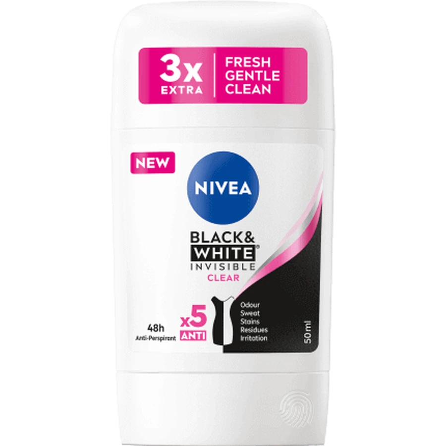 Дезодорант-стік Nivea B&W Clear, 50 мл: ціни та характеристики