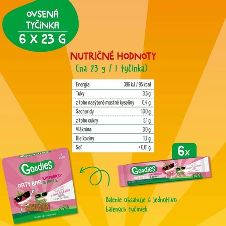 Goodies Овсяные батончики с малиной и яблоком 6 x 23 г: цены и характеристики