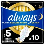 Always Ultra Secure Night, гигиенические салфетки с крылышками, размер 5, экстра, 10 штук: цены и характеристики
