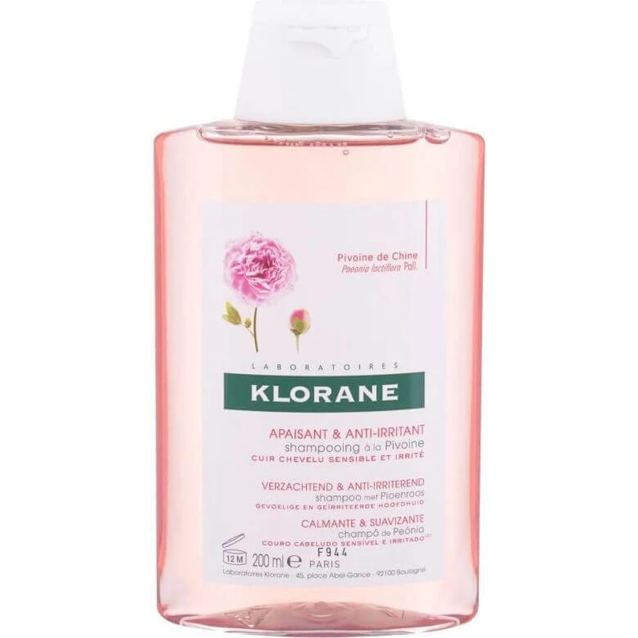 KLORANE SHAMPOO з БІО-півонією 1×200мл, шампунь для чутливої та подразненої шкіри голови: ціни та характеристики