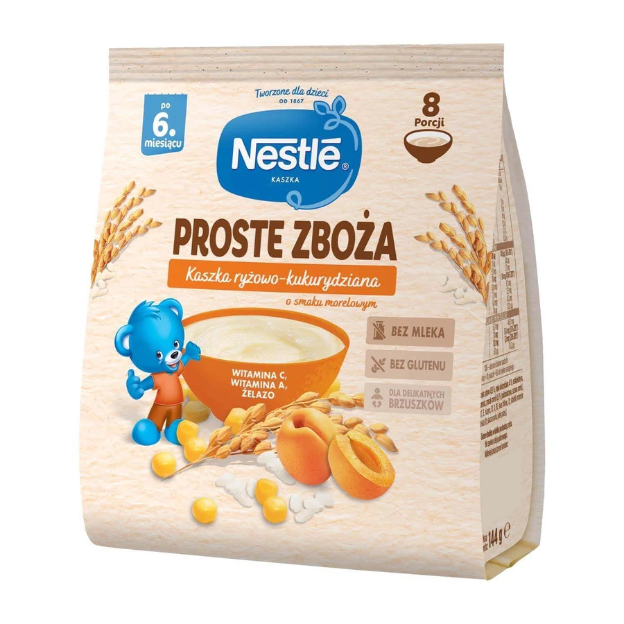 Nestle Proste Zboa Рисова кукурудзяна каша, абрикос, безмолочна, з 6 місяців, 144 г: ціни та характеристики