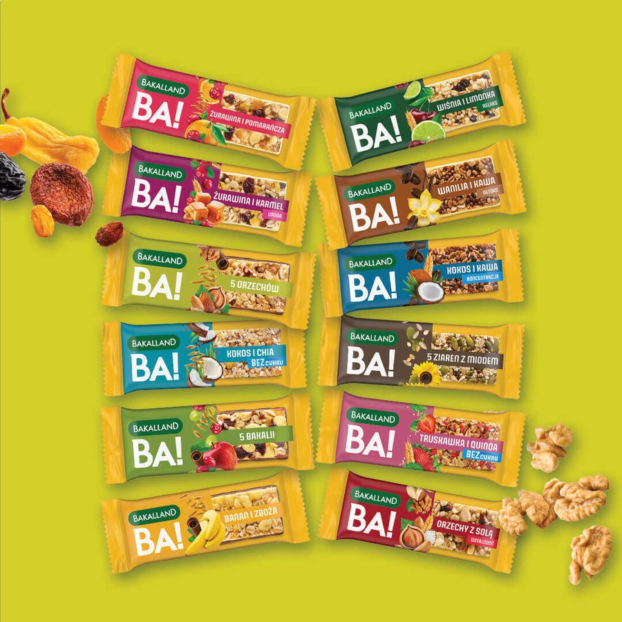 Bakalland BA! Злаковый батончик, 5 орехов, 40 г: цены и характеристики