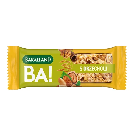 Bakalland BA! Злаковый батончик, 5 орехов, 40 г: цены и характеристики