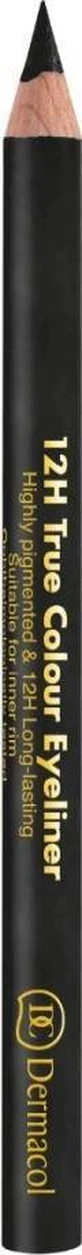 Олівець для очей Dermacol 12H True Colour Eyeliner №8 1×1 шт, дерев'яний олівець для очей, чорний