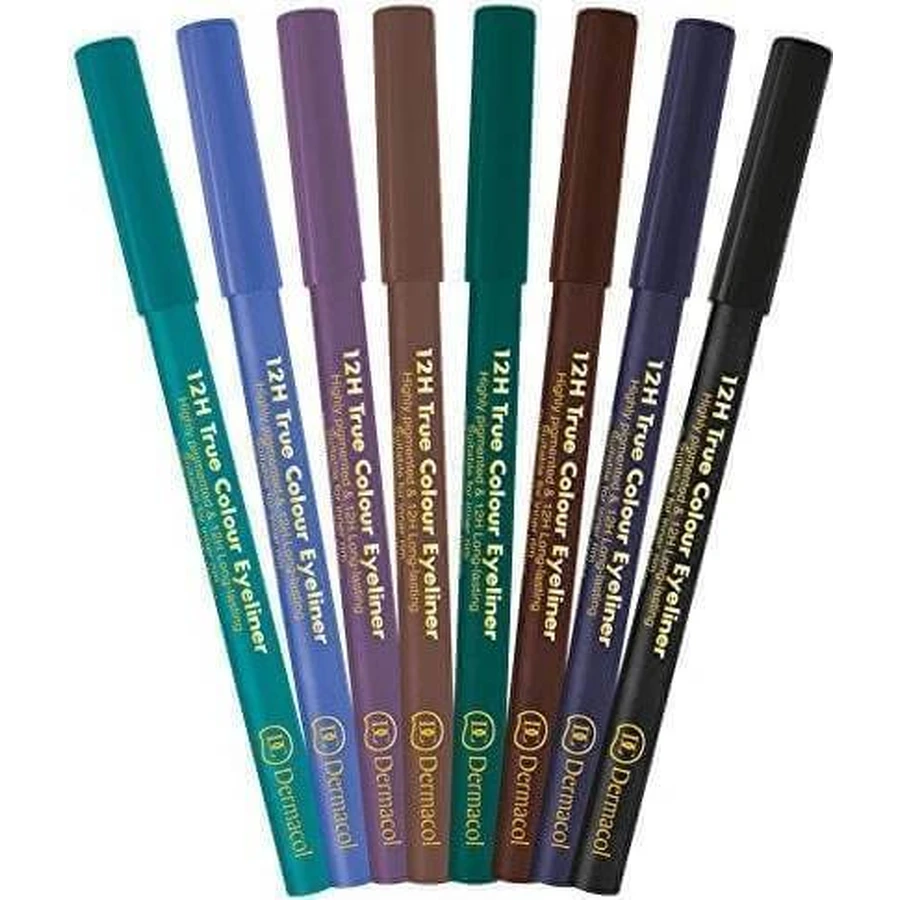 Dermacol 12H True Colour Eyeliner Pencil 12H True Colour Eyeliner .8 1×1 шт, деревянный карандаш для глаз, черный: цены и характеристики