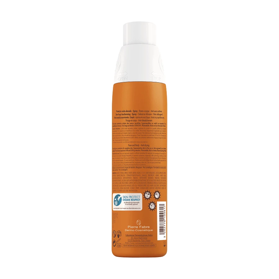 Солнцезащитный спрей Avene SPF 50+ для чувствительной кожи, 200 мл: цены и характеристики