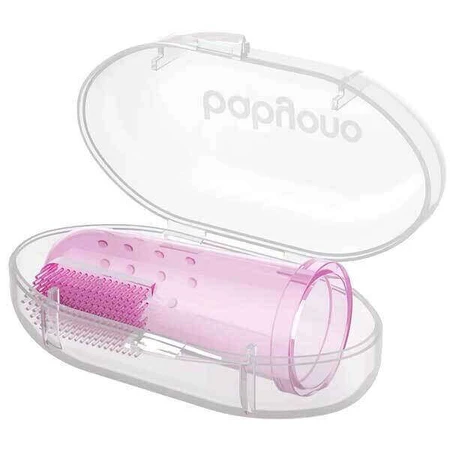 BabyOno, пальчиковая щетка для первых зубов, силикон, розовый, 723/03, 1 шт.: цены и характеристики