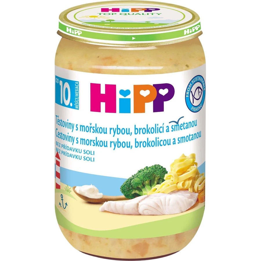 HiPP Овощная и мясная добавка Тальятелле с морской рыбой, брокколи и сливками 220 г: цены и характеристики