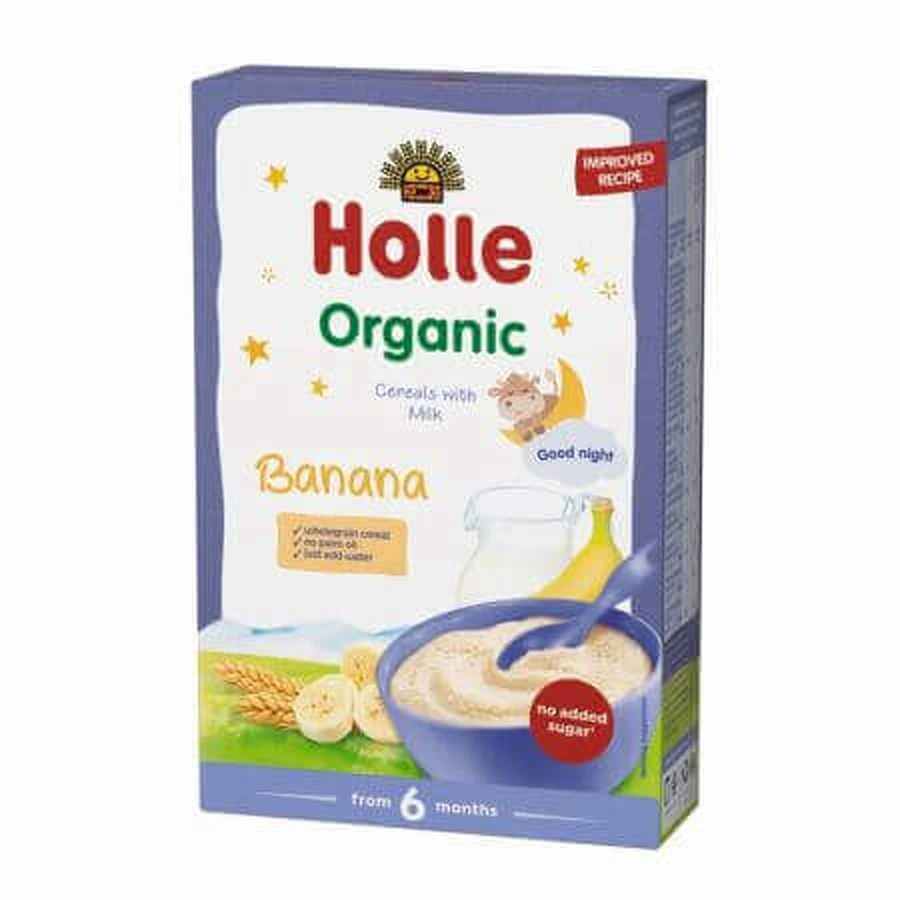 Суха молочна каша Holle Пшенична з бананом, органічна, для дітей з 6 місяців, 250 г: ціни та характеристики
