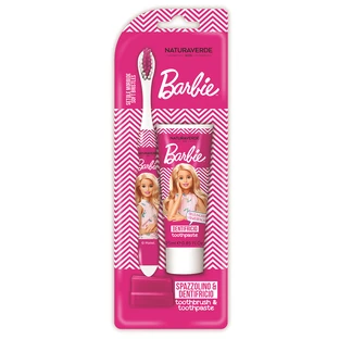 Набор Мягкая зубная щетка + зубная паста Barbie, Naturaverde