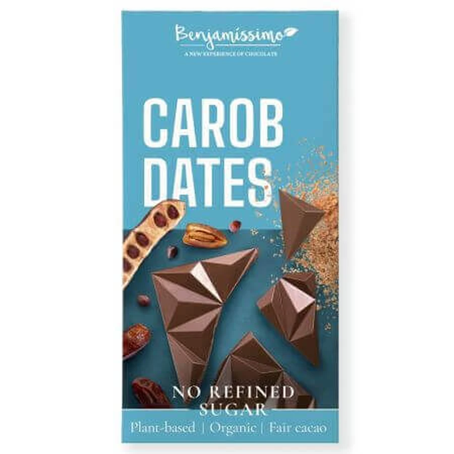 Шоколад Benjamisimo Carob Dates, органический, без сахара, 60 г: цены и характеристики