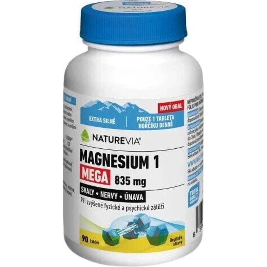 NATUREVIA MAGNESIUM 1 MEGA 835 мг 1×90 табл, магній: ціни та характеристики