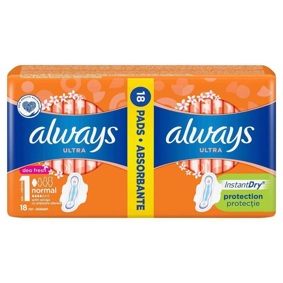 Прокладки Always Ultra Normal Deo Fresh 1, 4 капли, 18 шт.: цены и характеристики