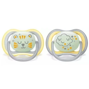 Philips Avent Ultra Air Фосфоресцентні пустушки Ultra Air, +18 місяців, 2 штуки, жовті SCF376/01, Philips