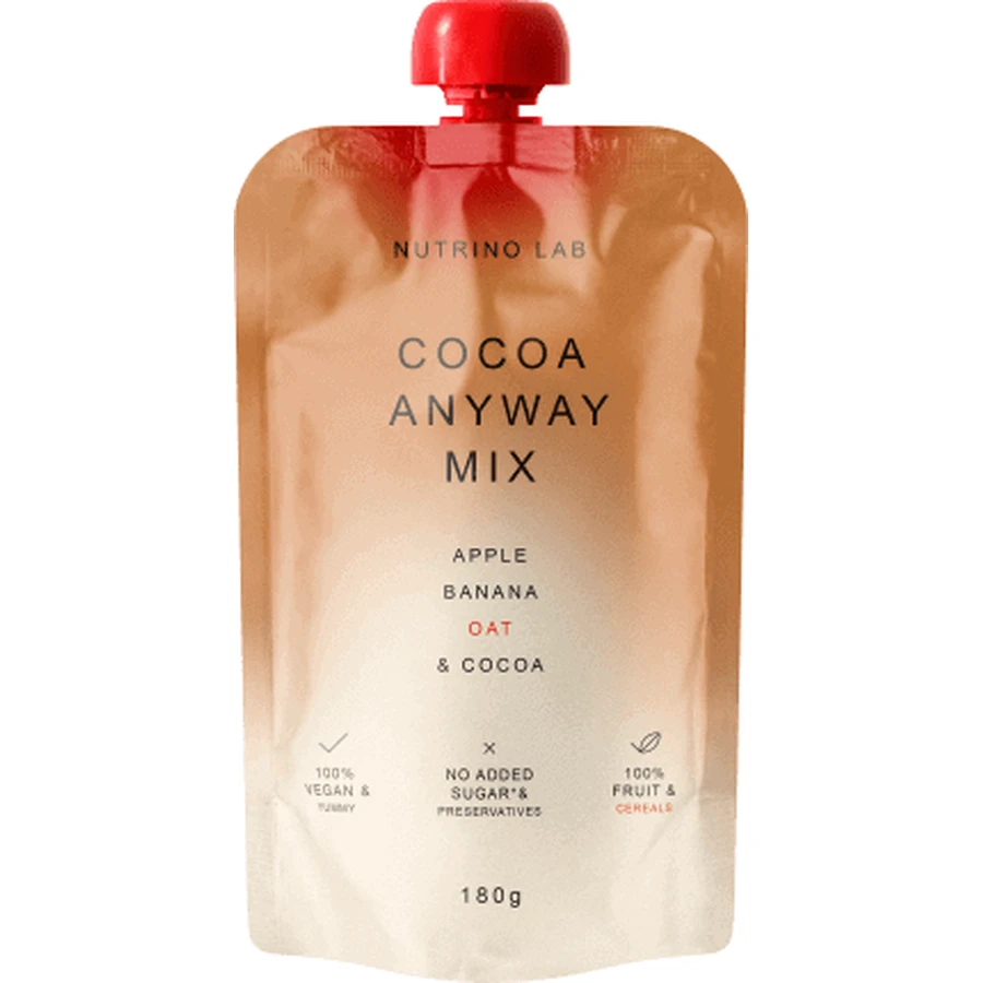 Nutrino Lab Piure Cocoa Anyway, яблоко, банан, овес и какао-пюре, 180 г.: цены и характеристики