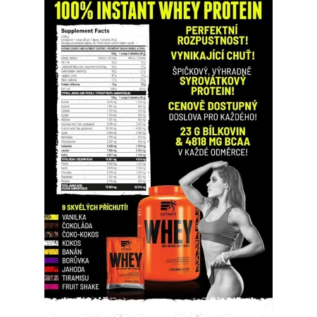 Extrifit 100% Whey Protein Fruit Shake 2000 г: цены и характеристики