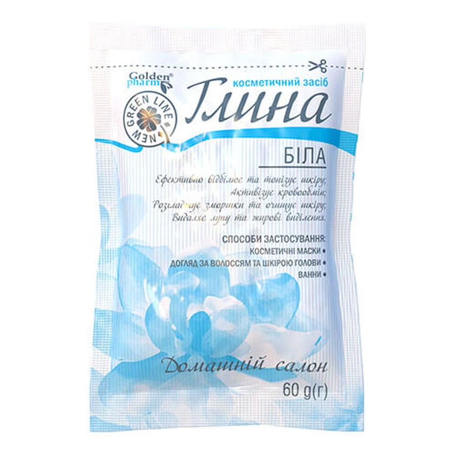 Глина Golden Pharm Белая косметическая, 60 г: цены и характеристики