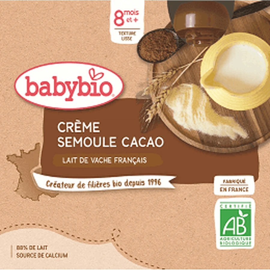 Babybio Дойпак манная каша с какао 4 х 85 г: цены и характеристики