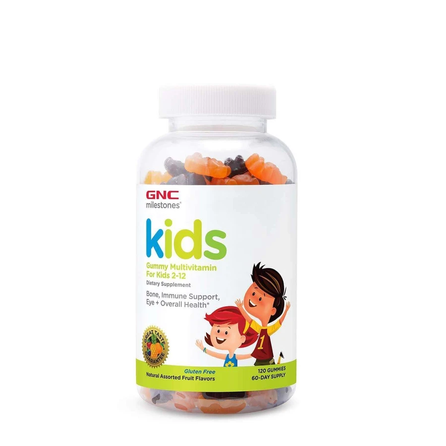 Gnc Milestones Kids Multivitamin Kids Multivitamin Gummy, полівітамінний мультивітамінний комплекс для дітей 2-12 років, 120 льодяників: ціни та характеристики