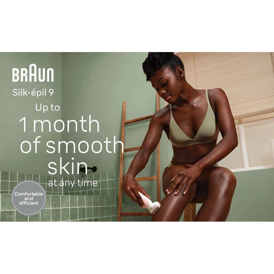 Braun Silk-épil 9, эпилятор 9-000, белый/розовый: цены и характеристики