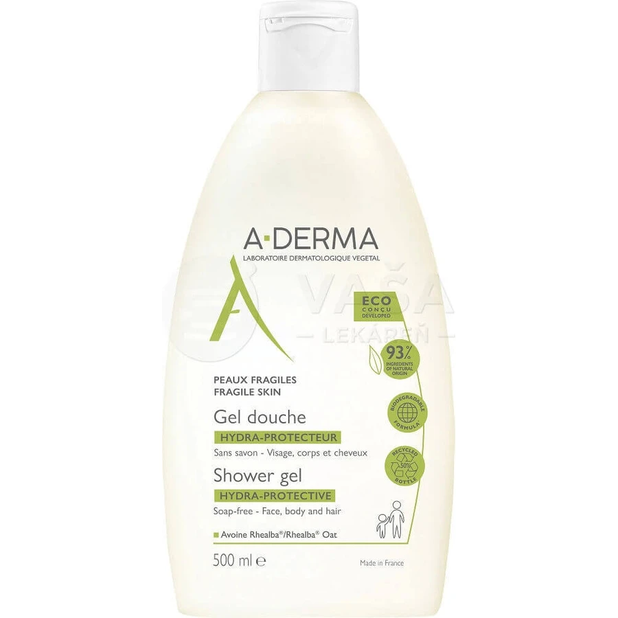 A-DERMA GEL DOUCHE HYDRA-PROTECTEUR 1×500 мл, зволожуючий гель для душу без мила: ціни та характеристики