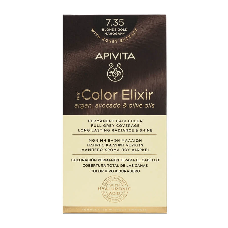 Краска для волос My Colour Elixir, оттенок 7.35, Apivita: цены и характеристики