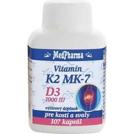 MedPharma ВИТАМИН K2 MK-7 + D3 1000 МЕ 1×107 капс, пищевая добавка: цены и характеристики