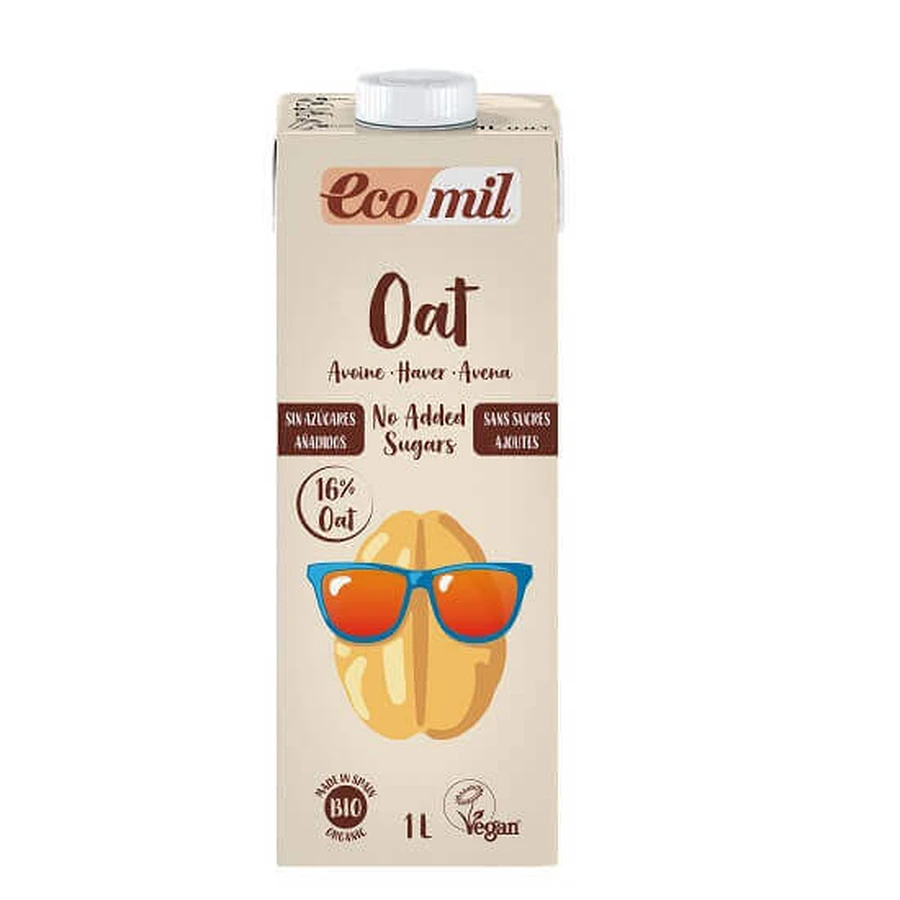 Органічний несолодкий вегетаріанський вівсяний напій Ecomil Natur, Пронат: ціни та характеристики