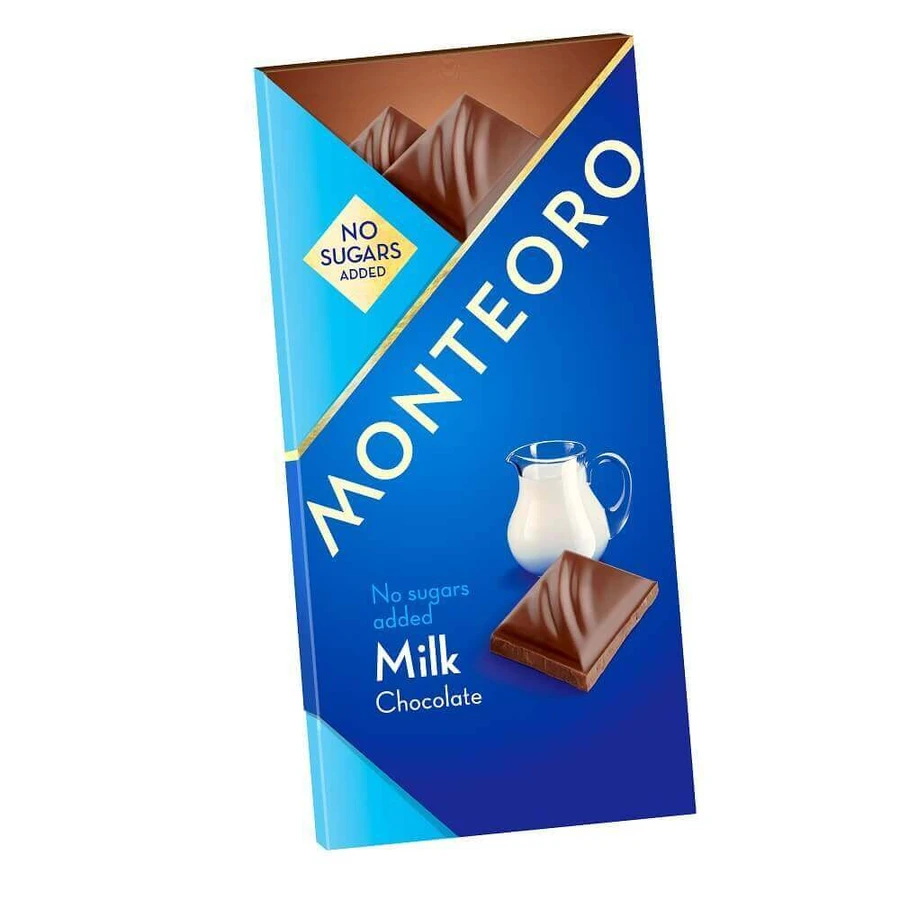 Молочний шоколад без додавання цукру Monteoro, 90 г, Sly Nutrition: ціни та характеристики