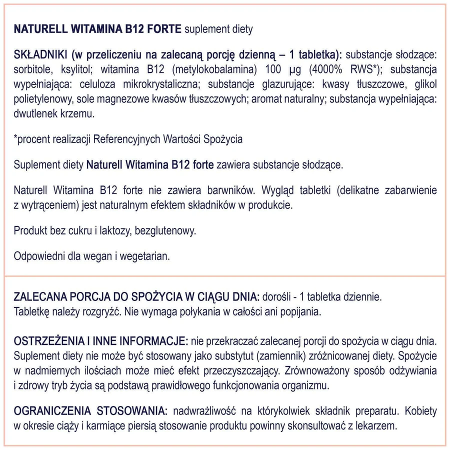 Naturell Vitamin B12 Forte, 120 жевательных таблеток: цены и характеристики