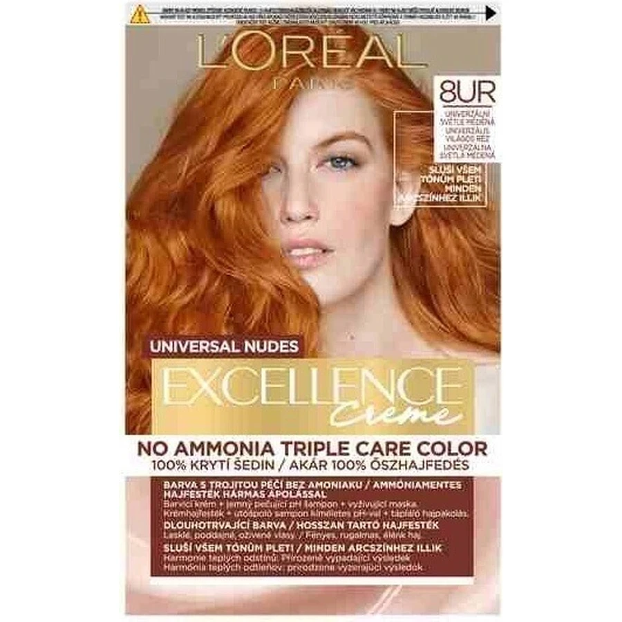 L'Oréal Paris Excellence Nudes Copper 8UR Універсальна світло-мідна фарба для волосся 1×1 шт, стійка фарба для волосся: ціни та характеристики