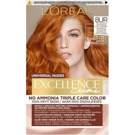 L'Oréal Paris Excellence Nudes Copper 8UR Універсальна світло-мідна фарба для волосся 1×1 шт, стійка фарба для волосся: ціни та характеристики
