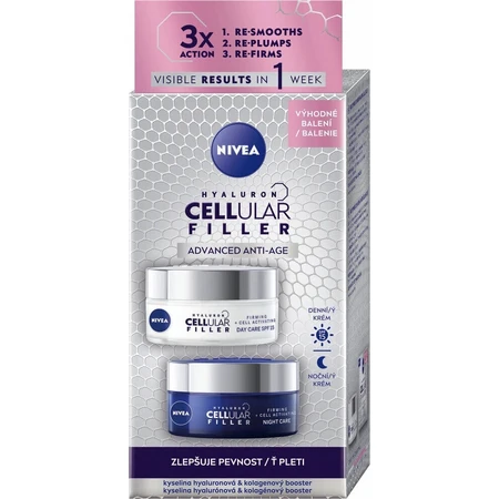Nivea Дневной и ночной крем Cellular Expert Filler 2x50 мл 1×2x50 мл, крем для лица: цены и характеристики