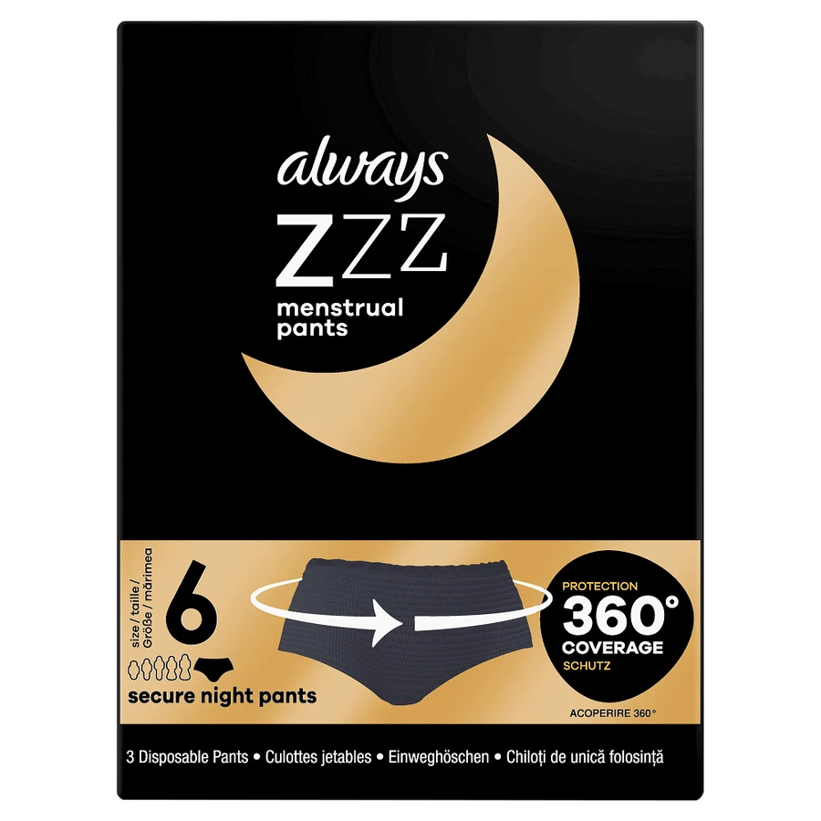 Одноразовое белье Always ZZZ 360° Secure Night Pants, размер S/M, 3 шт.: цены и характеристики
